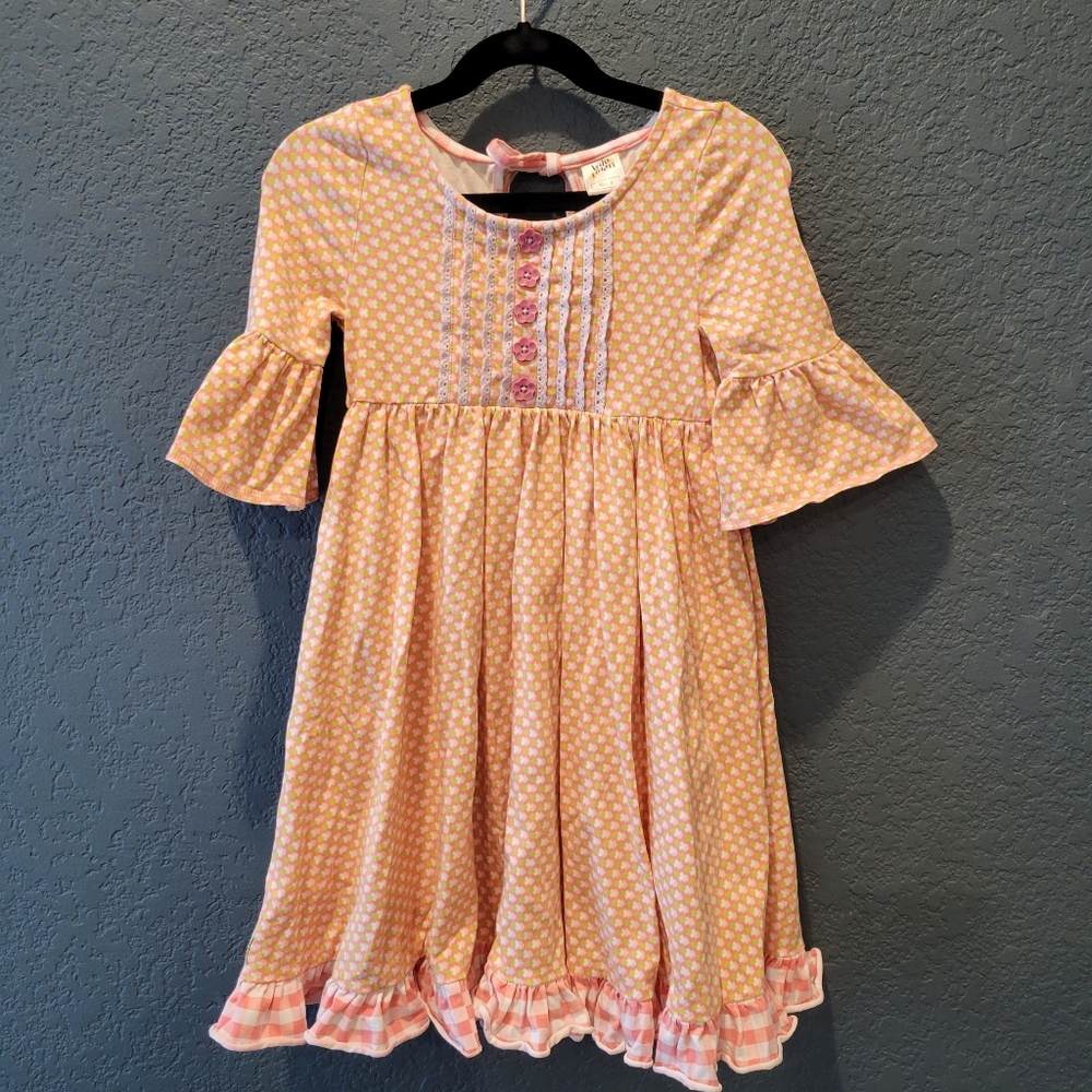 Wildflower. Girls dress Sweet Girls' Vintage-Style Dress with Ruffle Sleeves